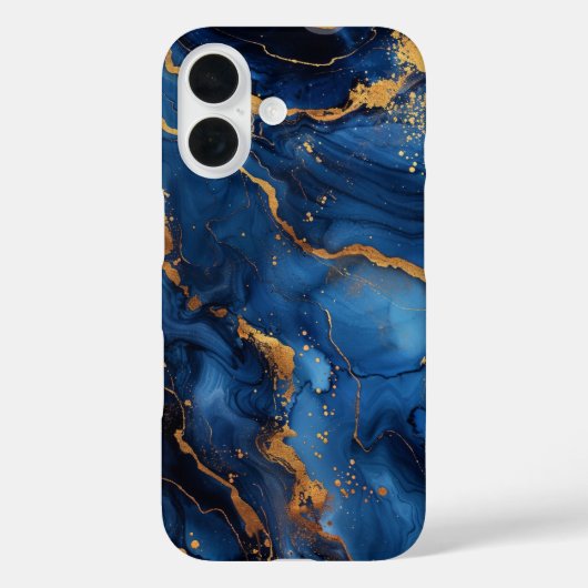 Sapphire Regalia – Luxury Blue & Gold Marble Case-Mate iPhoneケース (裏面)
