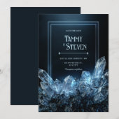 Sapphire Stardust Ethereal Crystal Wedding 招待状 (正面/裏面)
