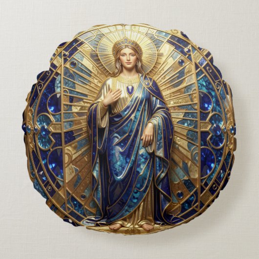 Sapphire – The Stone of Truth and Wisdom´9 ラウンドクッション (正面)