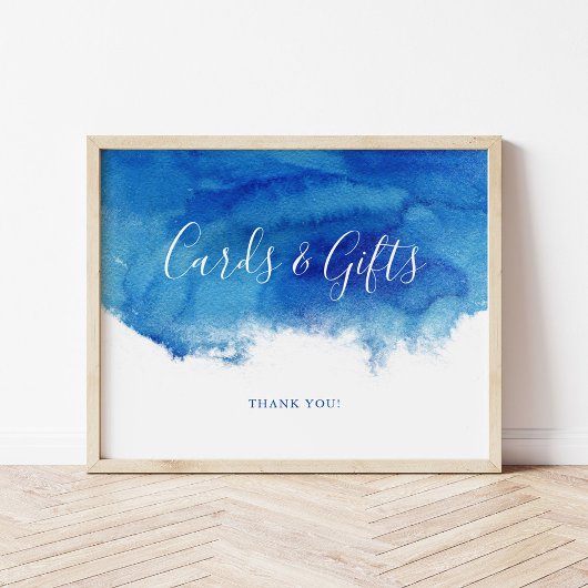Sapphire Tide Wedding Cards and Gifts Sign ポスター