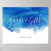 Sapphire Tide Wedding Cards and Gifts Sign ポスター (正面)