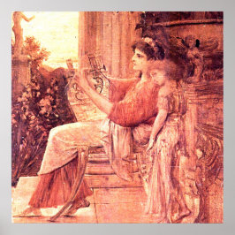 Sappho by gustavクリムト，ギリシャ語の表現 ポスター