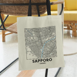 Sapporo, Japan, City Map Tote Bag トートバッグ