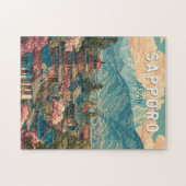 Sapporo Japan Travel Art Vintage ジグソーパズル (横)