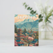 Sapporo Japan Travel Art Vintage ポストカード (スタンド正面)