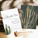 Saquaro Cactusモダン日付の保存招待状 招待状<br><div class="desc">この結婚式は、日付の招待を保存し、緑豊かな水の色サクアノサボテンとスクリプトエレガントフォントを備えている。これは、あなたのボヘミア、夏または庭園の結婚式のための完璧な招待状である。</div>