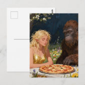 Saquatch and Fairy Pizza Party ポストカード (正面/裏面)