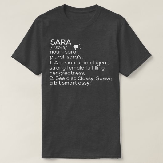 Sara名定義Sara女性名1 Tシャツ (デザイン正面)