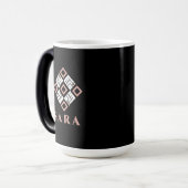 SARA 名前 マグ | モダン クーフィック 幾何学模様 デザイン (正面左)