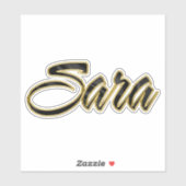 Sara black gold Lettering Aufkleber Sticker シール (シート)