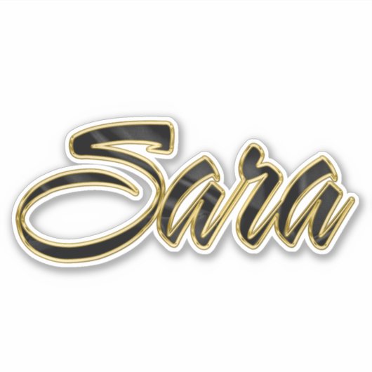 Sara black gold Lettering Aufkleber Sticker シール (正面)