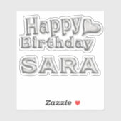 Sara Happy Birthday silver Aufkleber Sticker シール (シート)