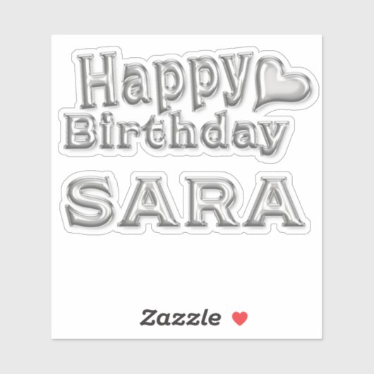 Sara Happy Birthday silver Aufkleber Sticker シール (シート)