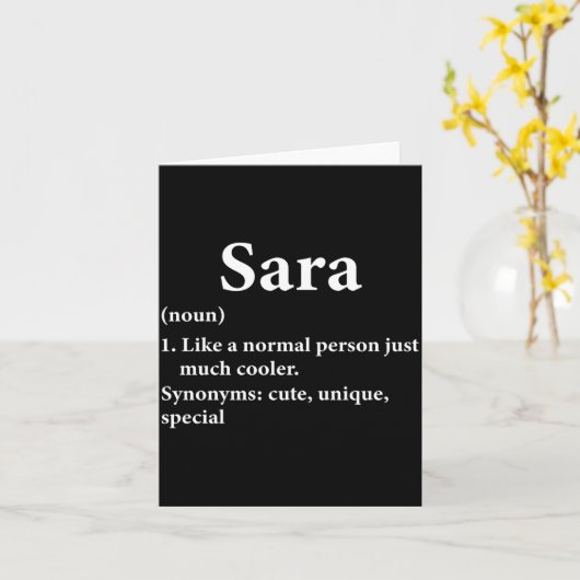 Sara Name Definition Funny D  カード (黄色い花)
