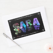 Sara - The Name Sara in 3D Lights (Photograph) 長方形シール (封筒)