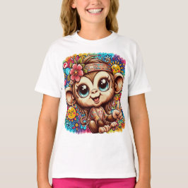 Sara the Peace Monkey Kids T-Shirt Tシャツ