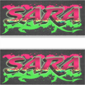 Sara Vorname Name Graffiti Aufkleber Sticker シール (正面)