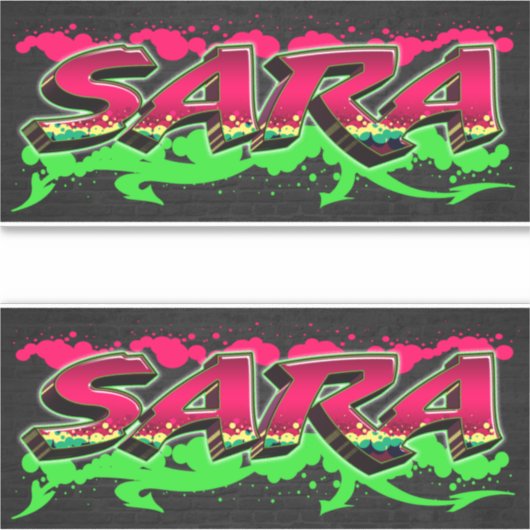 Sara Vorname Name Graffiti Aufkleber Sticker シール (正面)