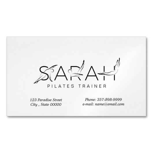 SARAHネームピラティスインストラクター名刺 マグネット名刺 (正面)