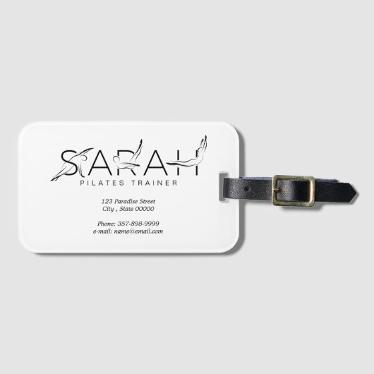 SARAHネームピラティスインストラクター ラゲッジタグ (正面横)