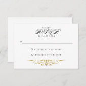 Sarah -アンティークフォーマル結婚金ゴールド 出欠カード (正面/裏面)