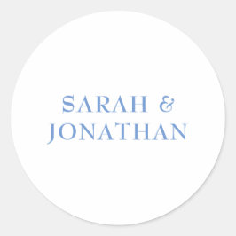 SARAH モダン Blueのエンベロミニマループ結婚ステッカー ラウンドシール