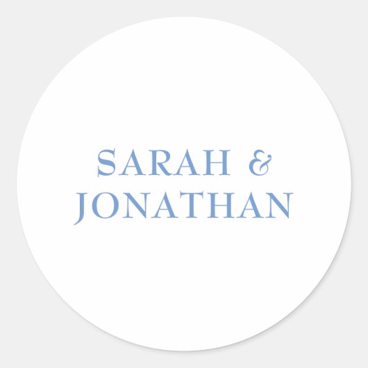 SARAH モダン Blueのエンベロミニマループ結婚ステッカー ラウンドシール (正面)
