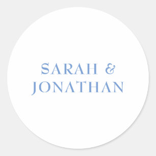 SARAH モダン Blueのエンベロミニマループ結婚ステッカー ラウンドシール