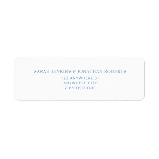 SARAH モダン Dusty Blue RSVP差出人住所ラベル ラベル (正面)