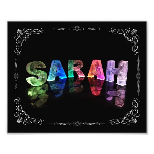 Sarah - 3D LightsのSarahという名前(写真) フォトプリント (正面)