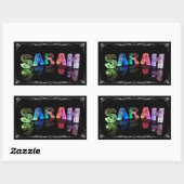 Sarah - 3D LightsのSarahという名前(写真) 長方形シール (シート)