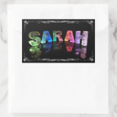 Sarah - 3D LightsのSarahという名前(写真) 長方形シール (バッグ)