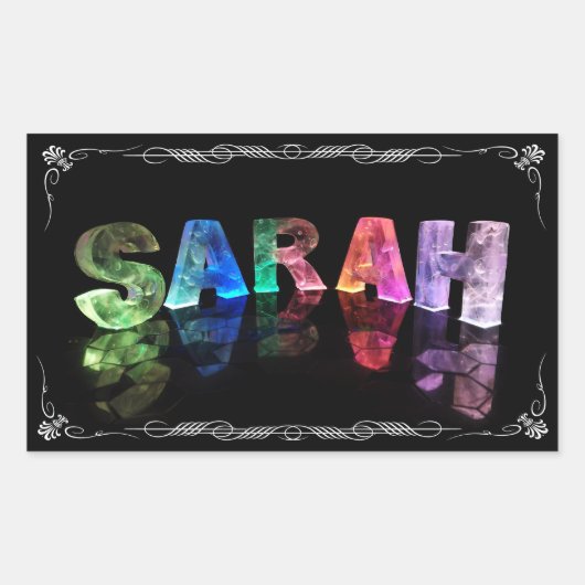 Sarah - 3D LightsのSarahという名前(写真) 長方形シール (正面)