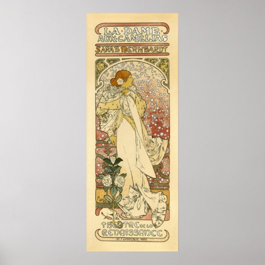 Sarah Bernhardt, La Dame aux Camélias Poster ポスター (正面)