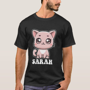 Sarah Cute Cat Kittenデザインfor Girls Name Sarah Tシャツ