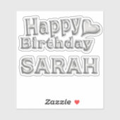 Sarah Happy Birthday silver Aufkleber Sticker シール (シート)