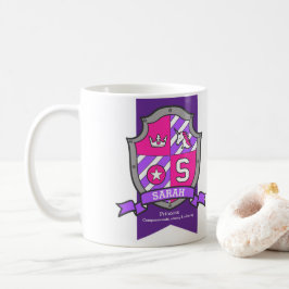 Sarah letter S crest pink unicornの名前の意味 コーヒーマグカップ