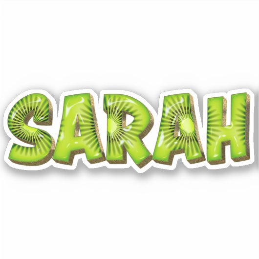 Sarah Name Kiwi Design Aufkleber Sticker シール (正面)