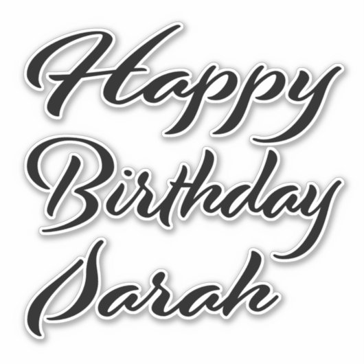 Sarah Name Vorname black Sticker Geburtstag シール (正面)
