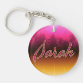 Sarah Vorname Name golden pink Schlüsselanhänger キーホルダー (正面)