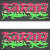 Sarah Vorname Name Graffiti Aufkleber Sticker シール (正面)