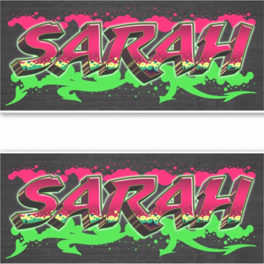 Sarah Vorname Name Graffiti Aufkleber Sticker シール (正面)