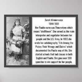Sarah Winnemucca Native American Author Leader ポスター