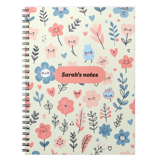 Sarah's Notesかわいいフローラ ノートブック (正面)