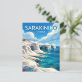 Sarakiniko Beach Greece ポストカード (スタンド正面)
