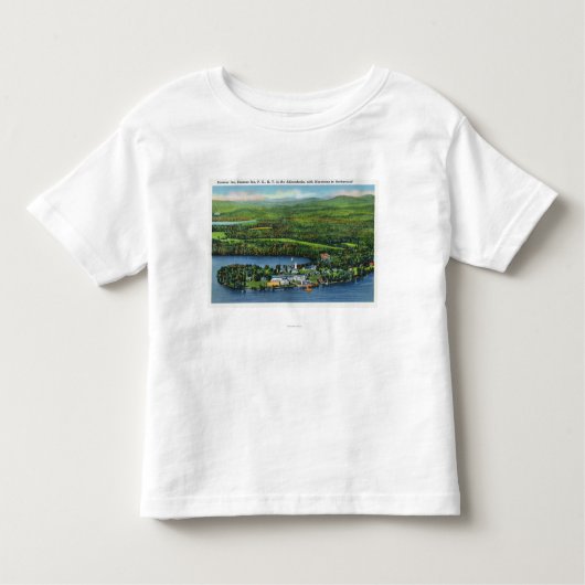 Saranacのインの空中写真 トドラーTシャツ (正面)