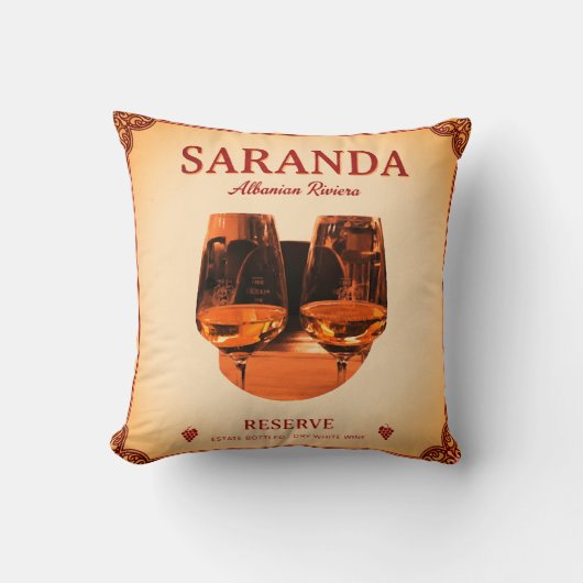 Saranda, Albania Throw Pillow クッション (正面)