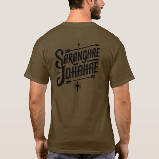 Saranghae & Joahae 韓国語フレーズTシャツ  Tシャツ (裏面)
