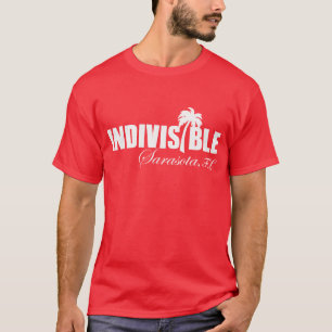 SARASOTAの分割不可能な人のTシャツの白いロゴ Tシャツ