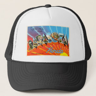 SarasotaフロリダFLの古いヴィンテージ旅行記念品 キャップ